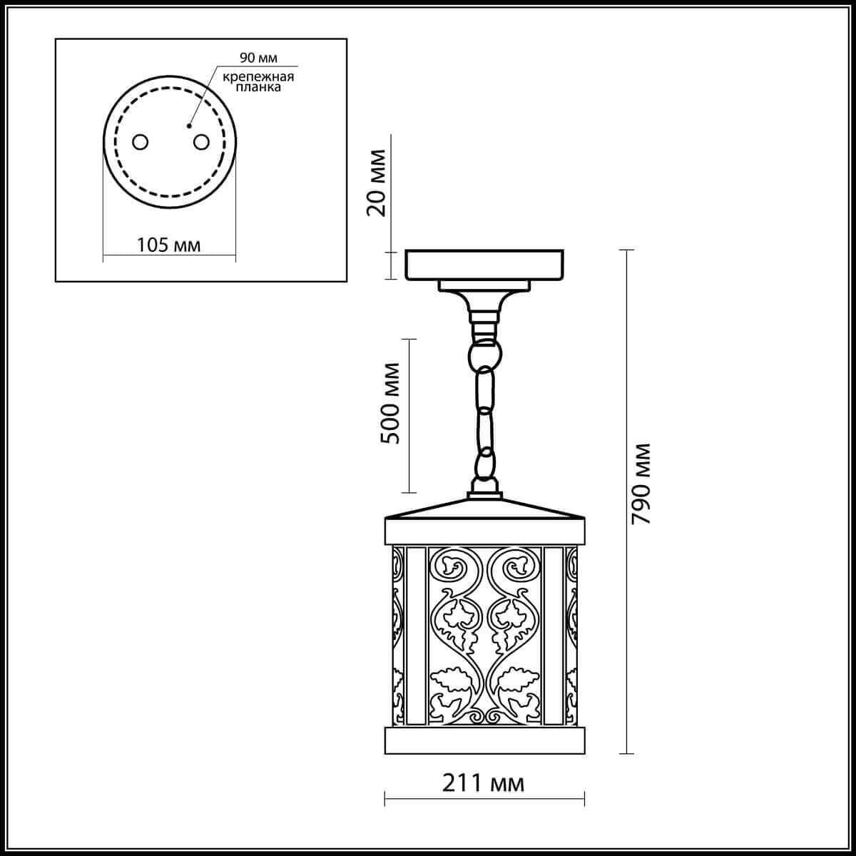 Odeon Light 2286/1 ODL12 853 патина коричневый Уличный светильник-подвес IP44 E27 100W 220V KORDI — миниатюра 3