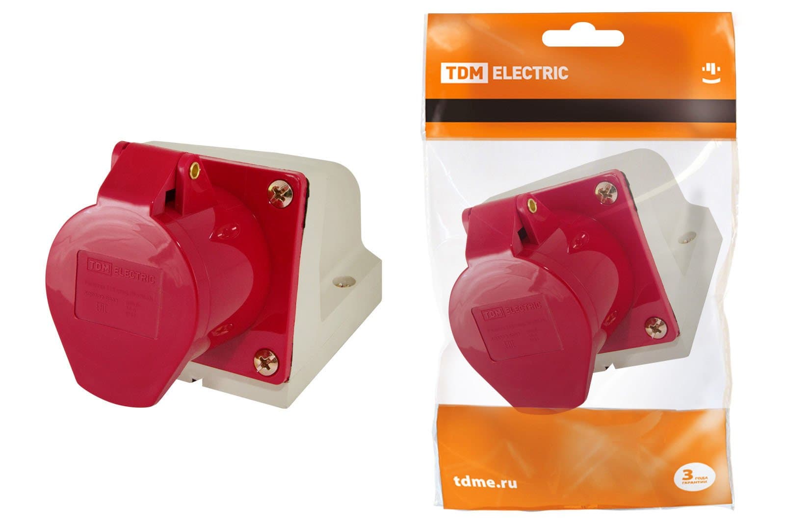 TDM Розетка 115 стационарная 3Р+РЕ+N 16А 380В IP44 SQ0602-0003 — миниатюра 1
