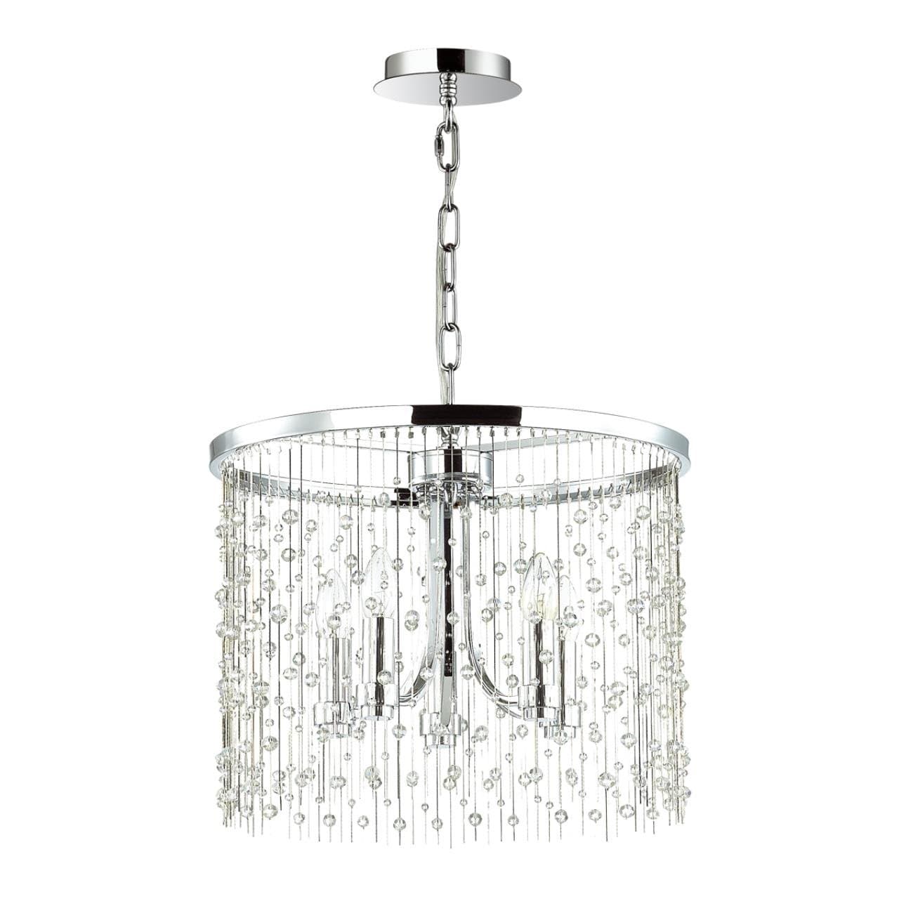 Odeon Light 4845/5 HALL ODL21 341 хром/металл.цепочки /стекло Люстра E14 5*40W RAINI — миниатюра 1