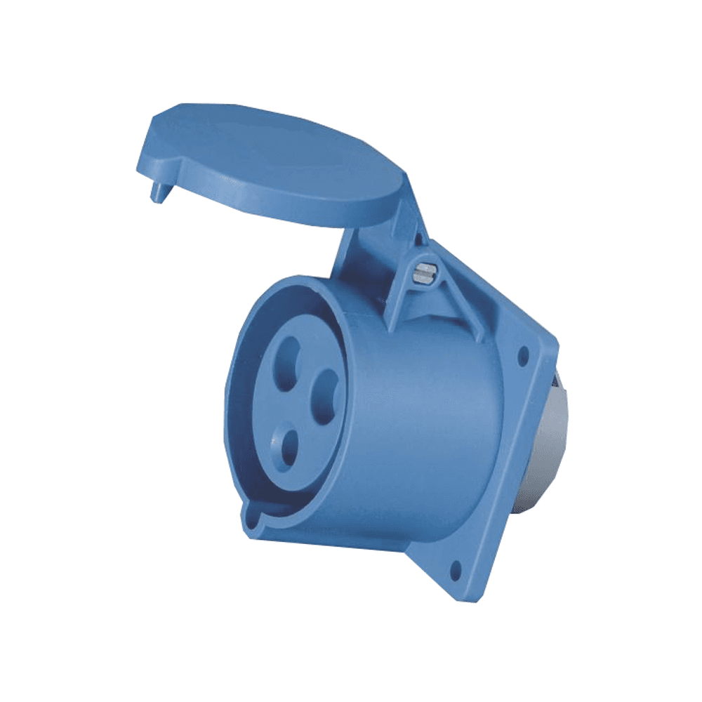 КЭАЗ Розетка фланцевая 313-16А-6h-220AC-2P+PE-IP44