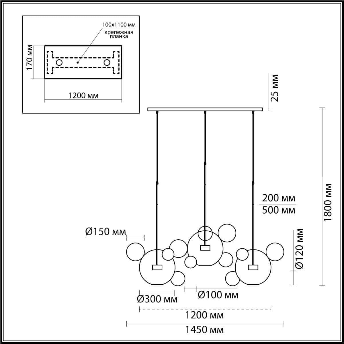 Odeon Light 4640/36L L-VISION (В 3-Х КОРОБКАХ) ODL21 15 золотой/прозрачный Люстра LED 36W 4000K BUBBLES — миниатюра 2
