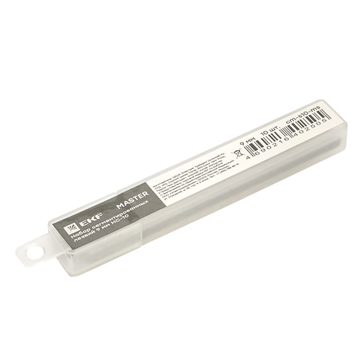 Набор сегментированных лезвий 9 мм НС-10 EKF Master cm-s10-ms — миниатюра 4