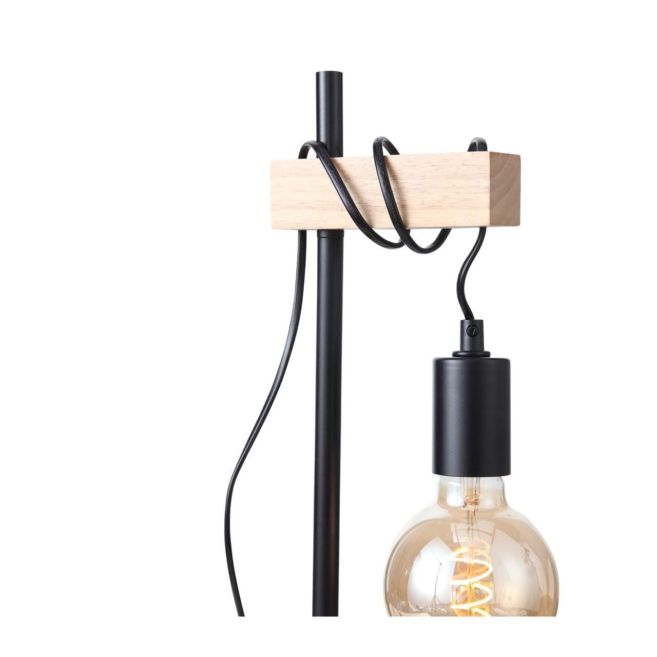 Evoluce SL1142.404.01 Настольная лампа Черный, Светлое дерево E27 1*60W — миниатюра 4