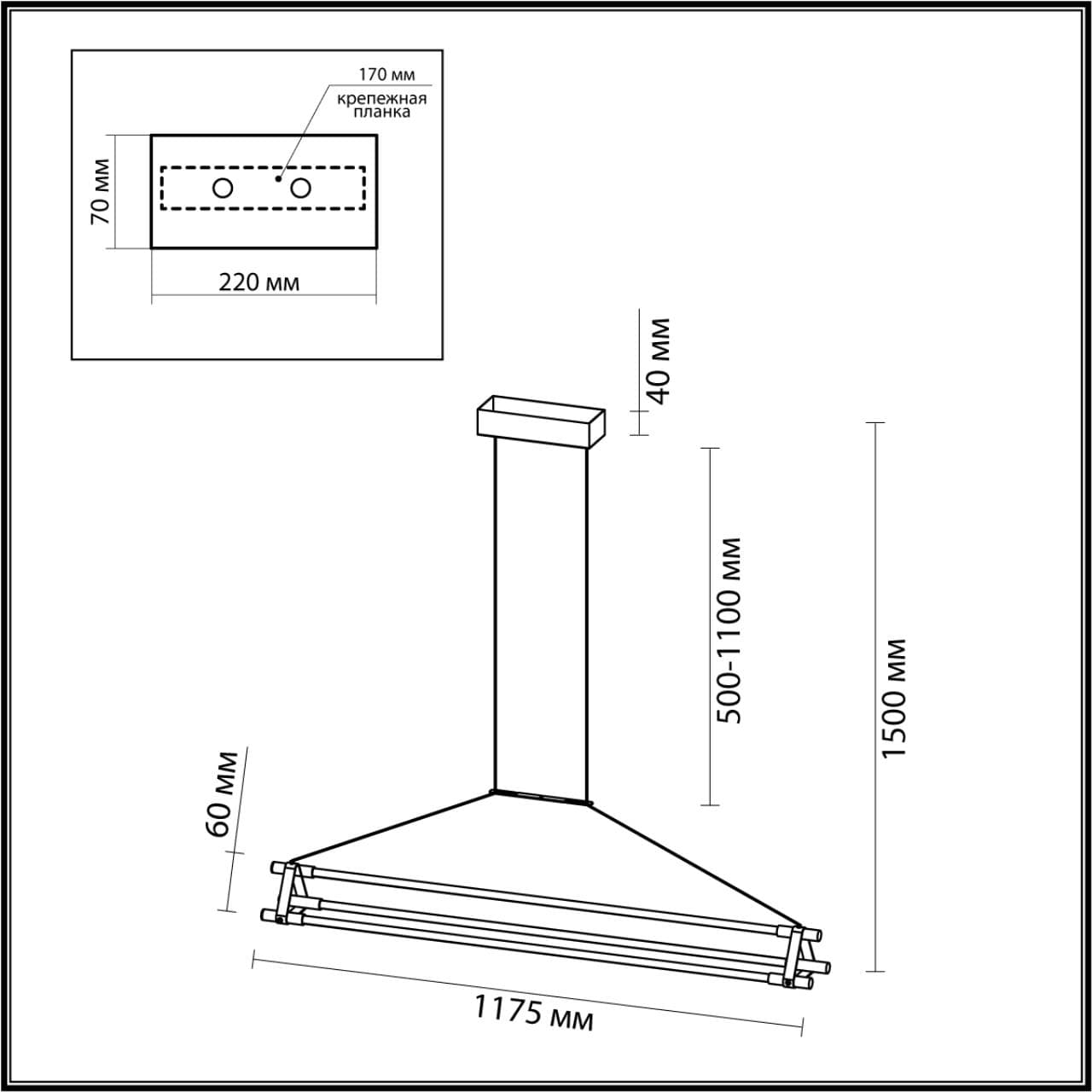 Odeon Light 4394/48L HIGHTECH ODL23 104 античная бронза/металл/акрил Подвесной св-к IP20 LED 48W 1920Лм 3000K STRETTO — миниатюра 2