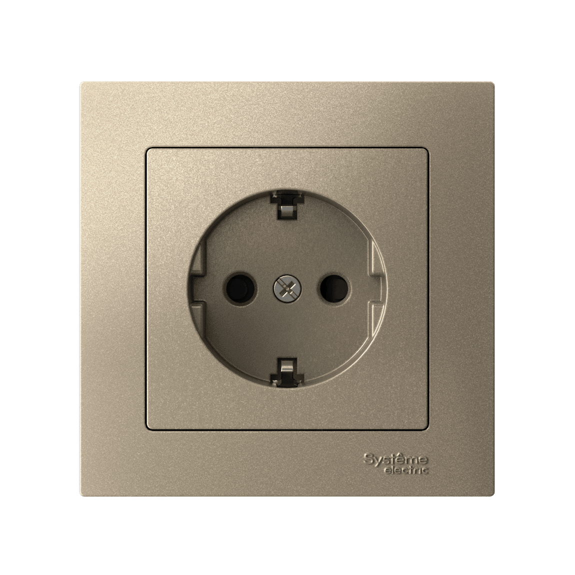 Systeme Electric AtlasDesign Шампань Розетка с заземлением со шторками, 16А, в сборе, быстрозажим. клем. — миниатюра 5
