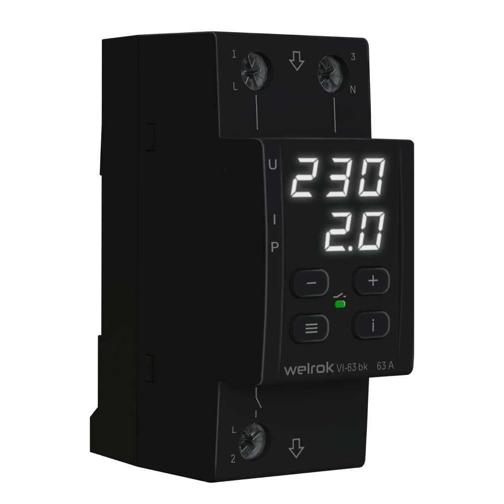 Welrok VI-63 bk Реле напряжения с контролем тока — миниатюра 2