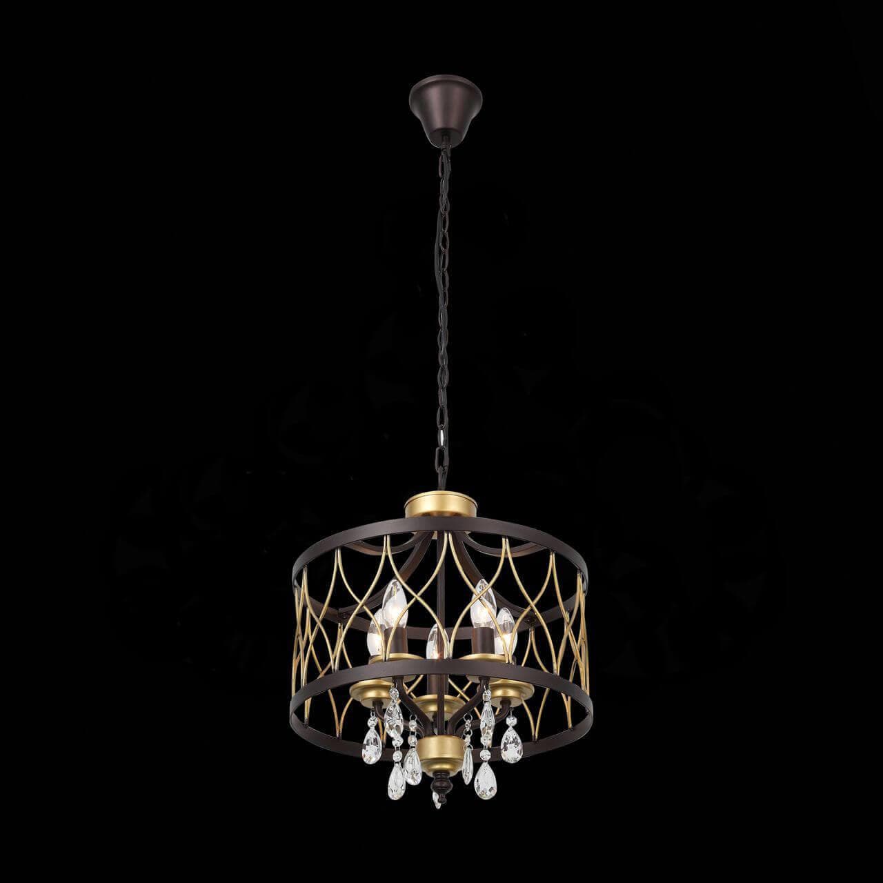 ST LUCE SL789.423.05 Люстра подвесная  Темный кофе, Золото/Темный кофе, Золото, Прозрачный E14 5*60W — миниатюра 3