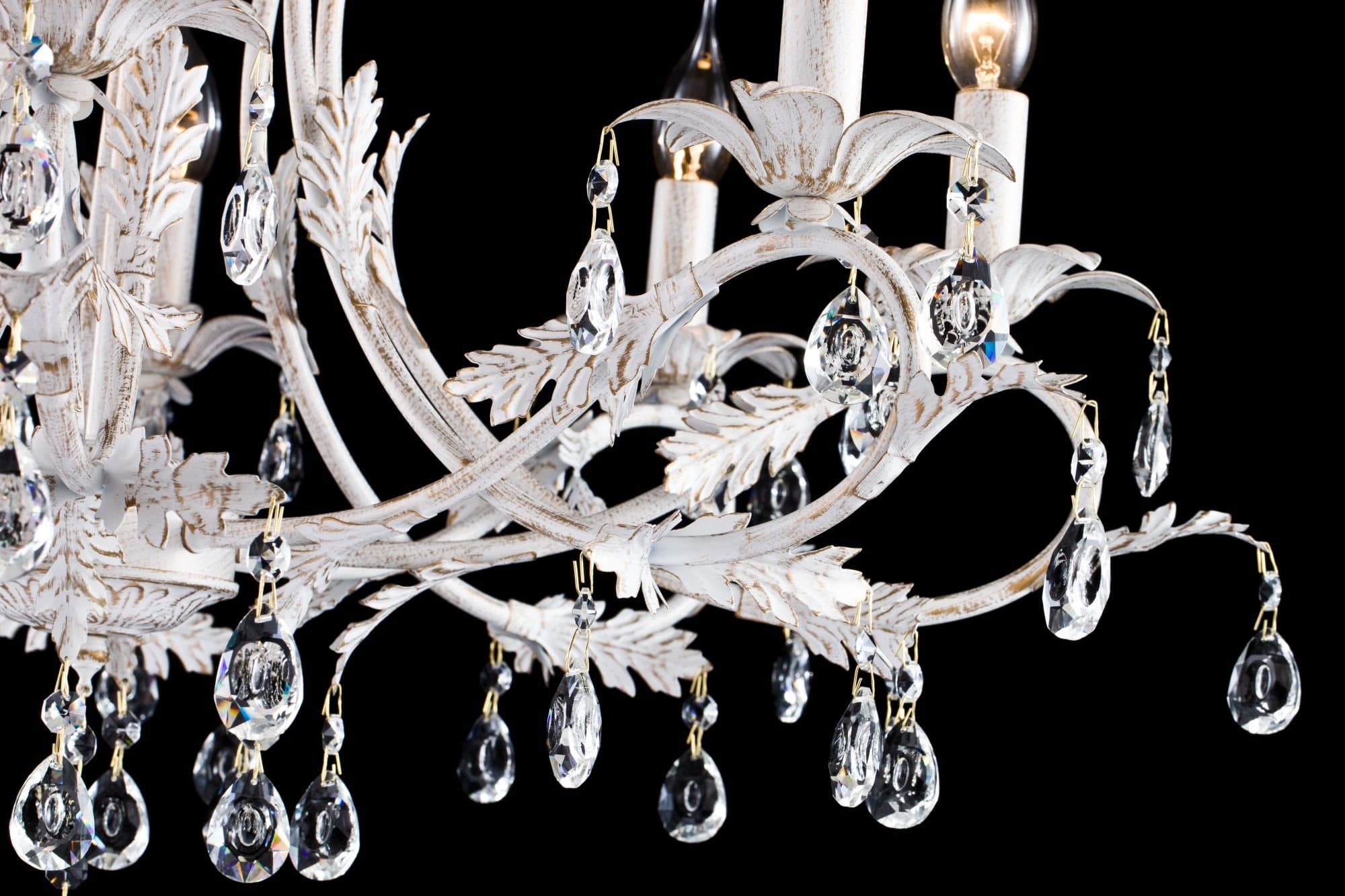 Freya Floristic Dezi Белый с Золотом Люстра E14 60W FR3040-PL-08-WG — миниатюра 4
