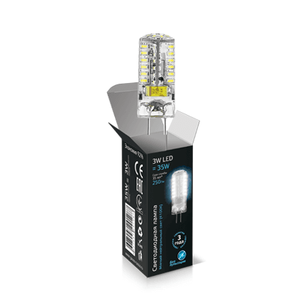 Gauss Лампа G4 AC150-265V 3W 240lm 4100K силикон LED 107707203 — миниатюра 2