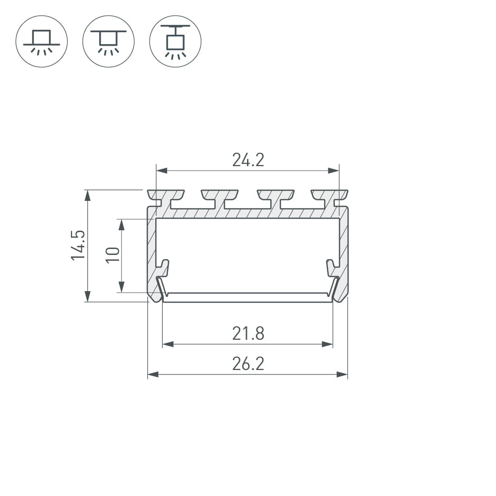 Arlight Профиль PLS-LOCK-H15-2000 ANOD (Алюминий) 027737 — миниатюра 3
