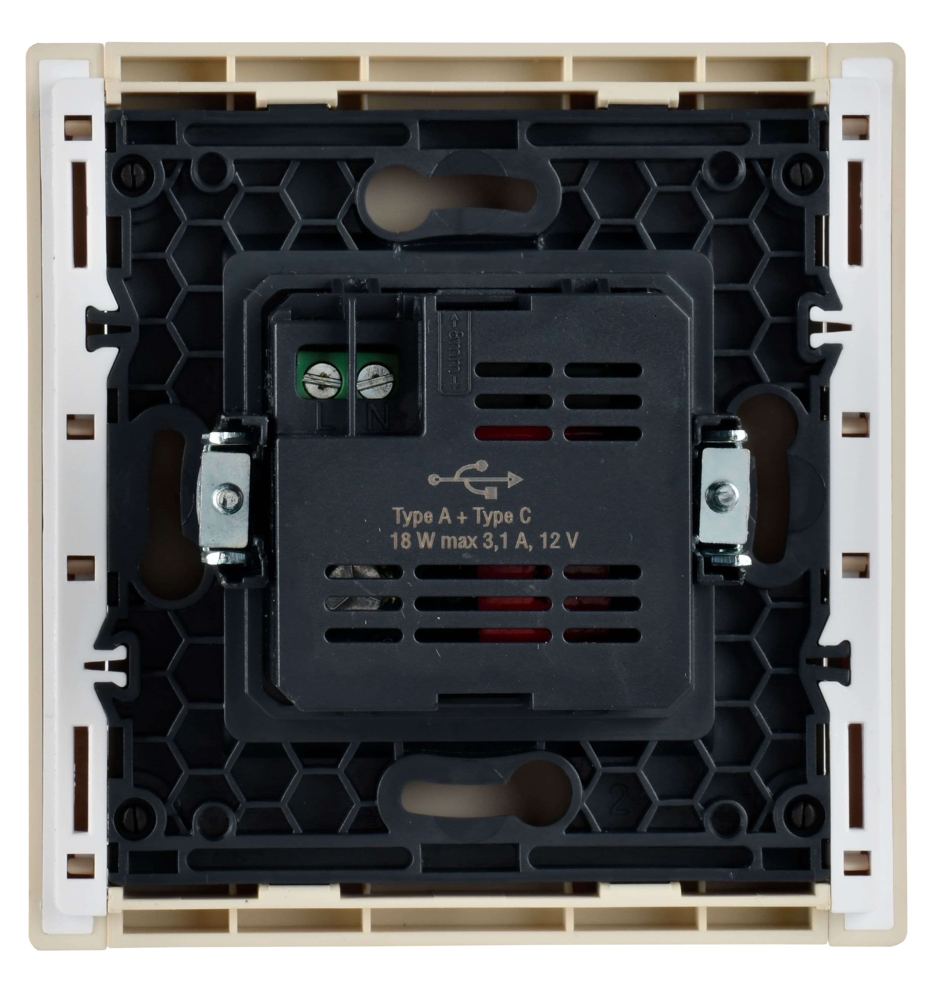 IEK FORTE&PIANO Ваниль Розетка USB A+C 18Вт FP451 — миниатюра 3