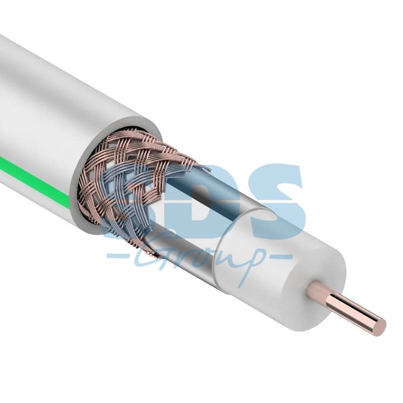 Кабель коаксиальный PROconnect SAT 703B, 75 Ом, CCS/Al/Al, 75%, бухта 20 м, белый Rexant 01-2431-2-20