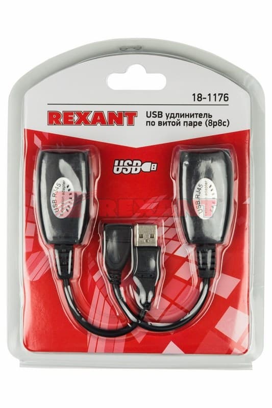 USB удлинитель по витой паре (8p8c) Rexant 18-1176 — миниатюра 2