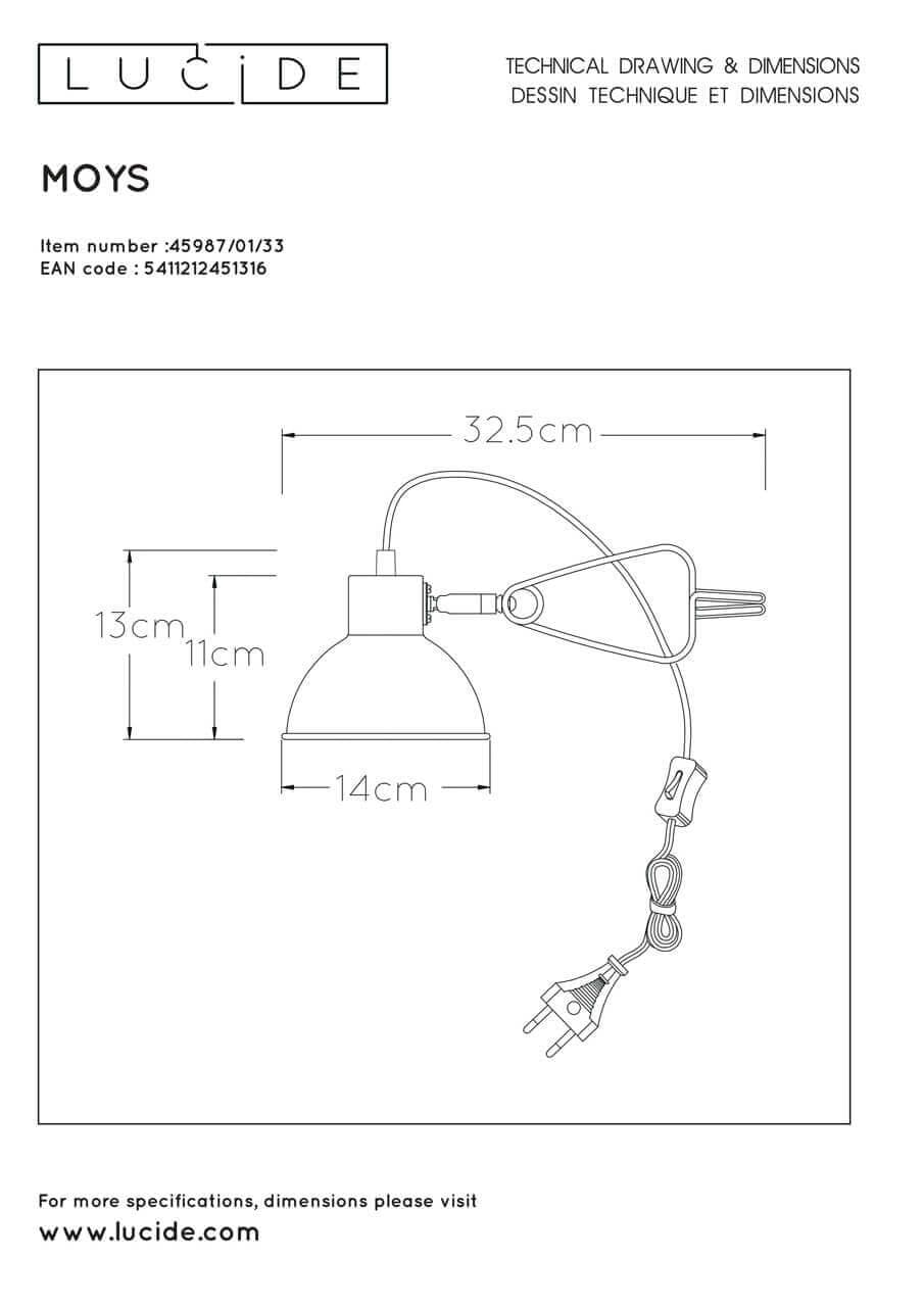 Lucide MOYS Зеленый Настольная лампа 45987/01/33 — миниатюра 3