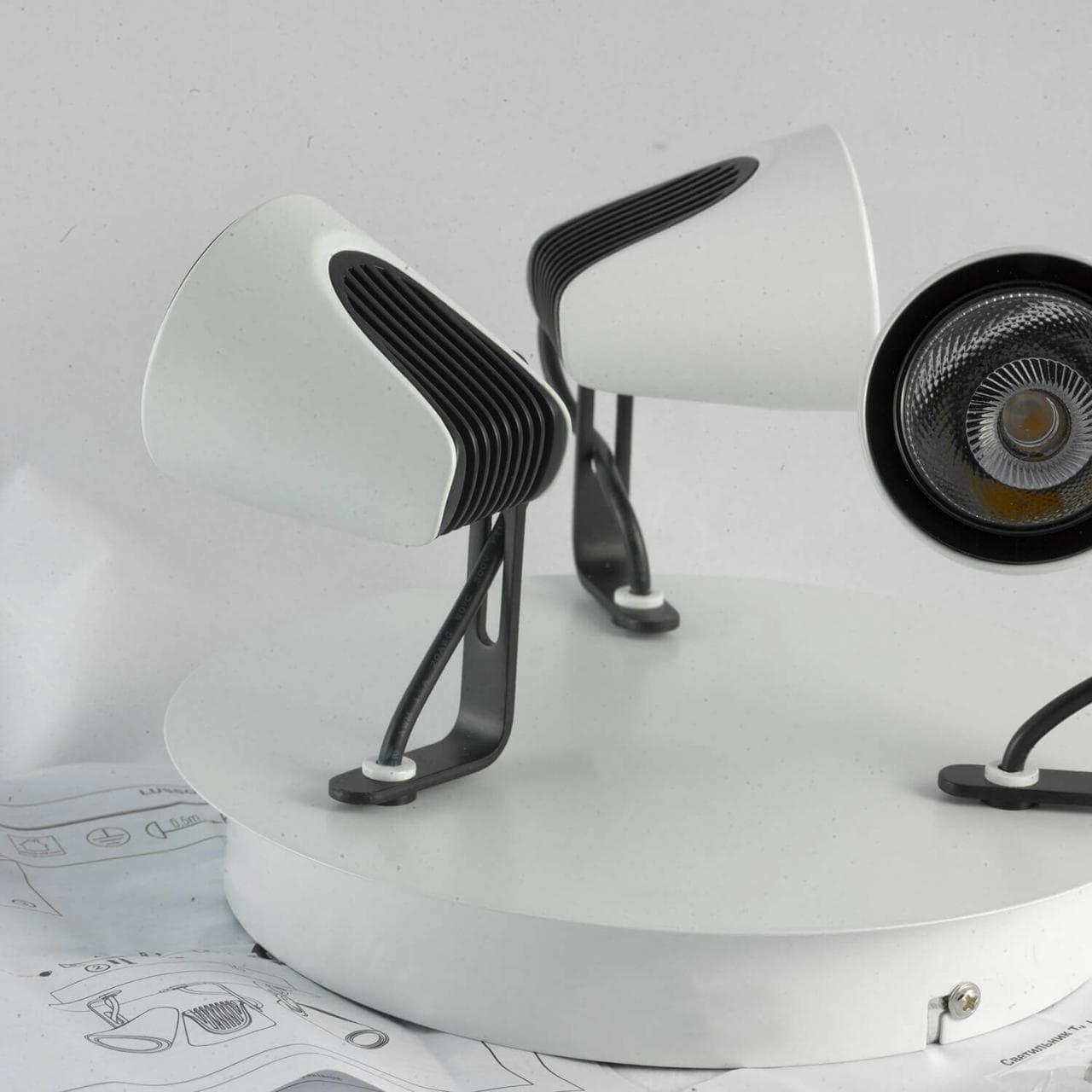 Lussole PROMO Металл Белый / черный Металл Светильник настенно-потолочный LED 5W LSN-4101-03 — миниатюра 2