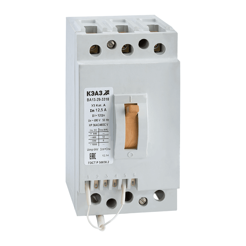 КЭАЗ Выключатель автоматический ВА13-29-3218-40А-12Iн-690AC-НР127AC/110DC-У3