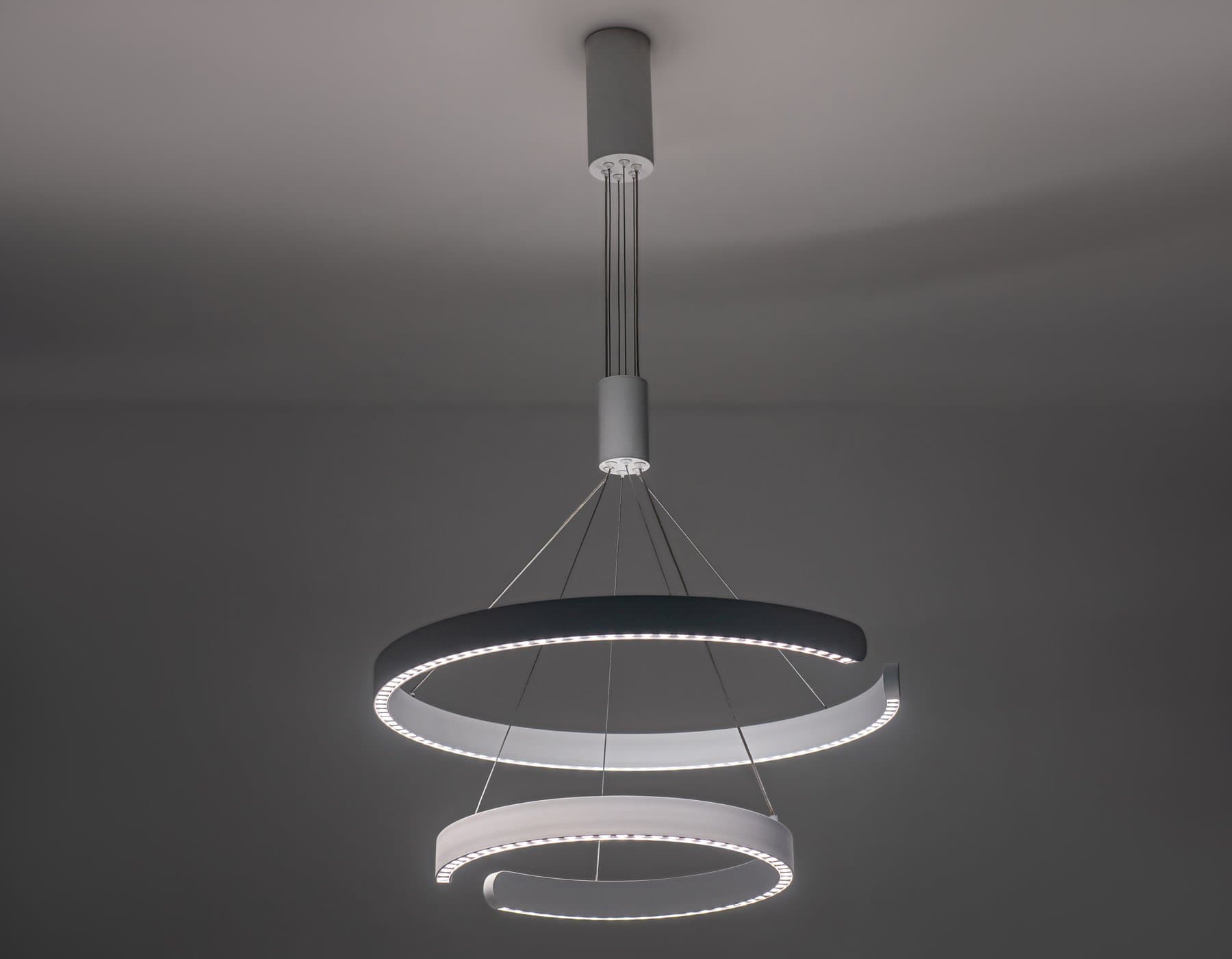Ambrella Светильник подвесной светодиодный FL5884/2 WH белый 45W 3000K/4200K/6400K D600/400*1200 (без ПДУ) — миниатюра 3