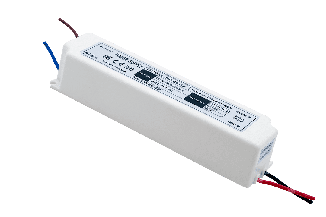 SWG Блок Питания для ленты IP 67 пластик 60 W, 12V LV-60-12