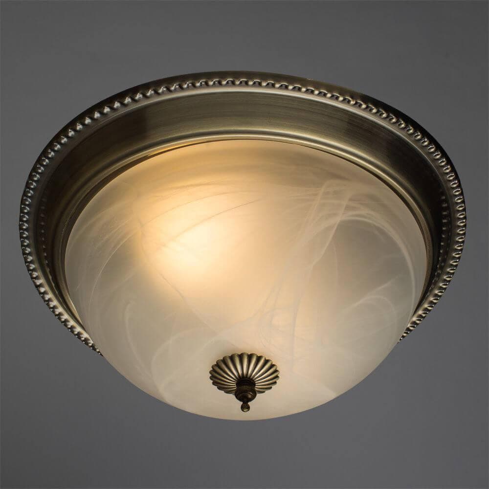 Arte Lamp Porch Бронза/Белая Тарелка 2x60W 2xE27 A1305PL-2AB — миниатюра 2
