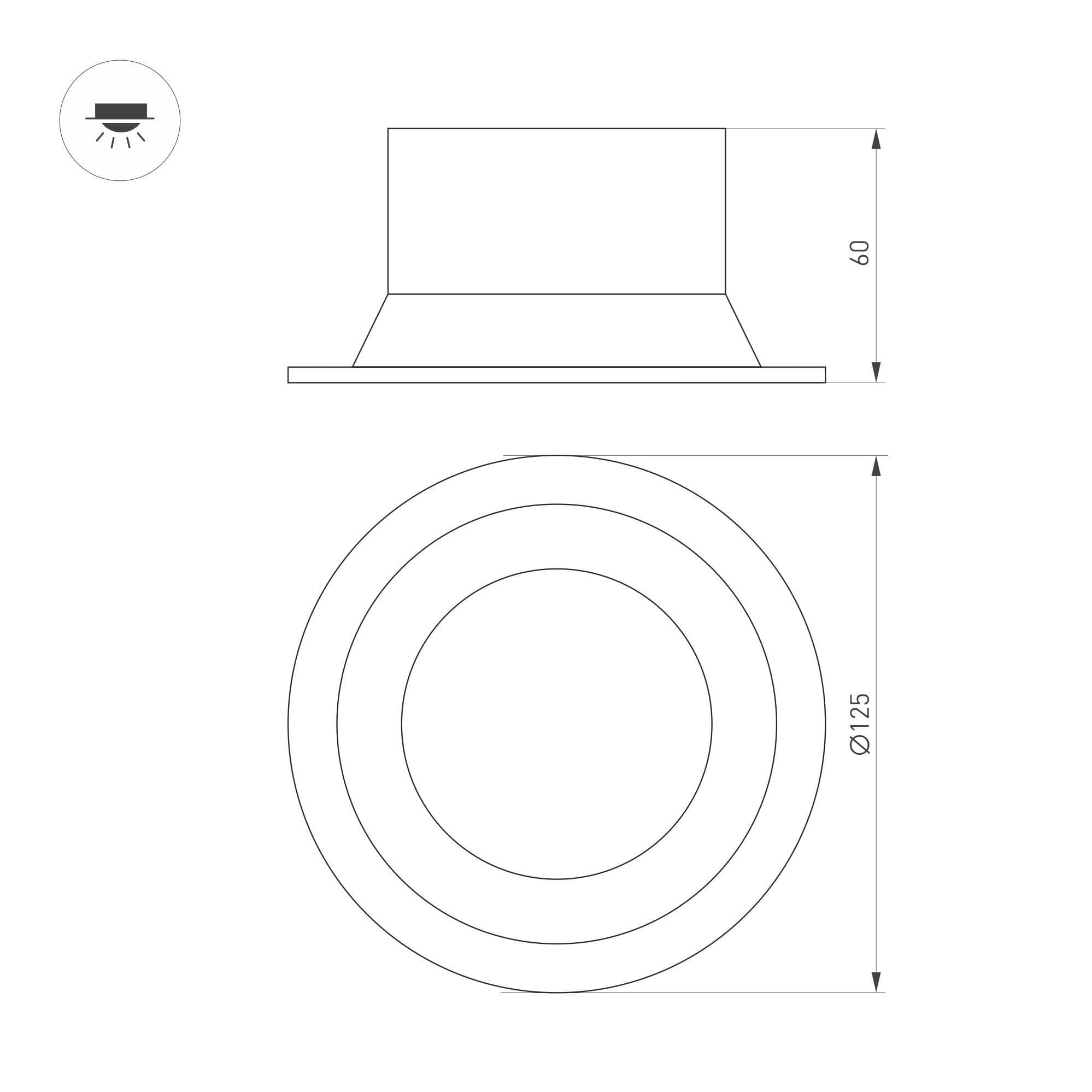 Arlight Светильник MS-BREEZE-BUILT-R125-16W Day4000 (WH, 90 deg, 230V) (IP20 Металл, 3 года) 035613 — миниатюра 2