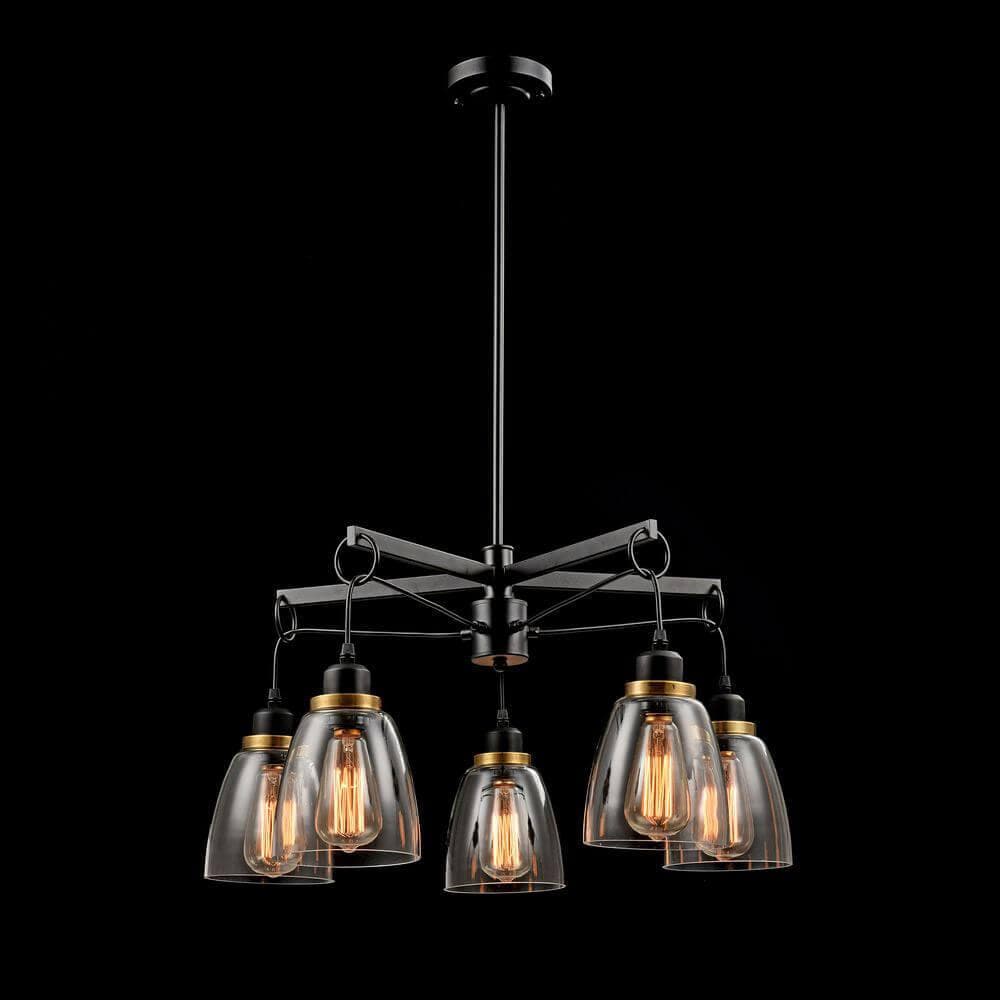 Freya Loft Louise Черный Люстра E27 60W FR4167-PL-05-BL — миниатюра 9