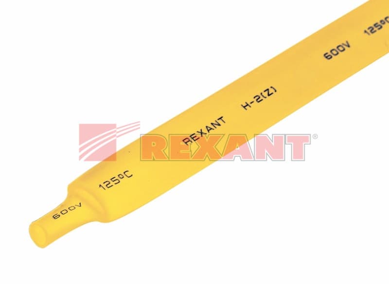 9.0 / 4.5 мм 1м термоусадка желтая Rexant 20-9002 — миниатюра 2