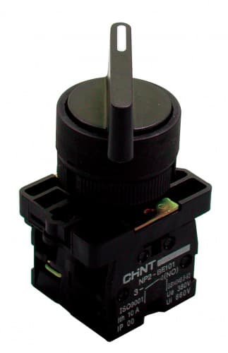 CHINT Переключатель NP2-EJ25, 2 положения с фиксацией, 1НЗ +1НО IP40 574824