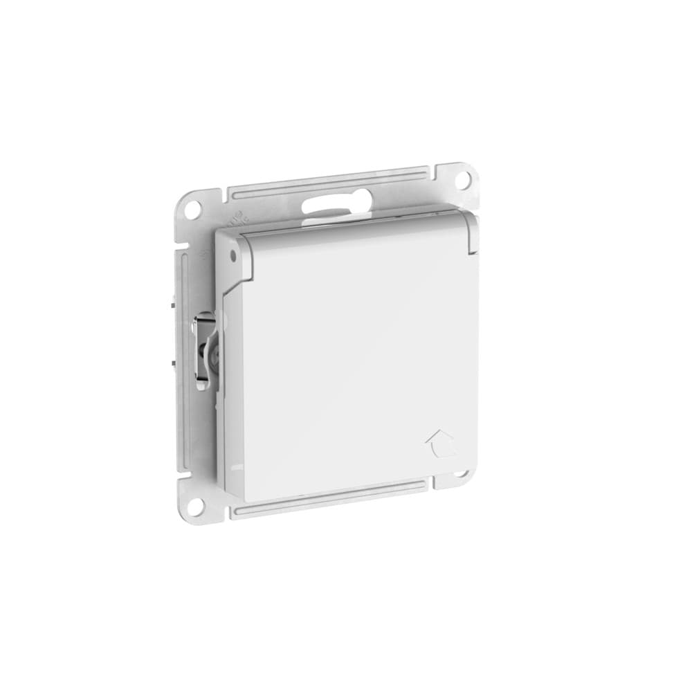 Systeme Electric AtlasDesign Белый Розетка с заземл. со шторк. с крышкой, 16А,IP20, мех., быстрозажим. клем. — миниатюра 4
