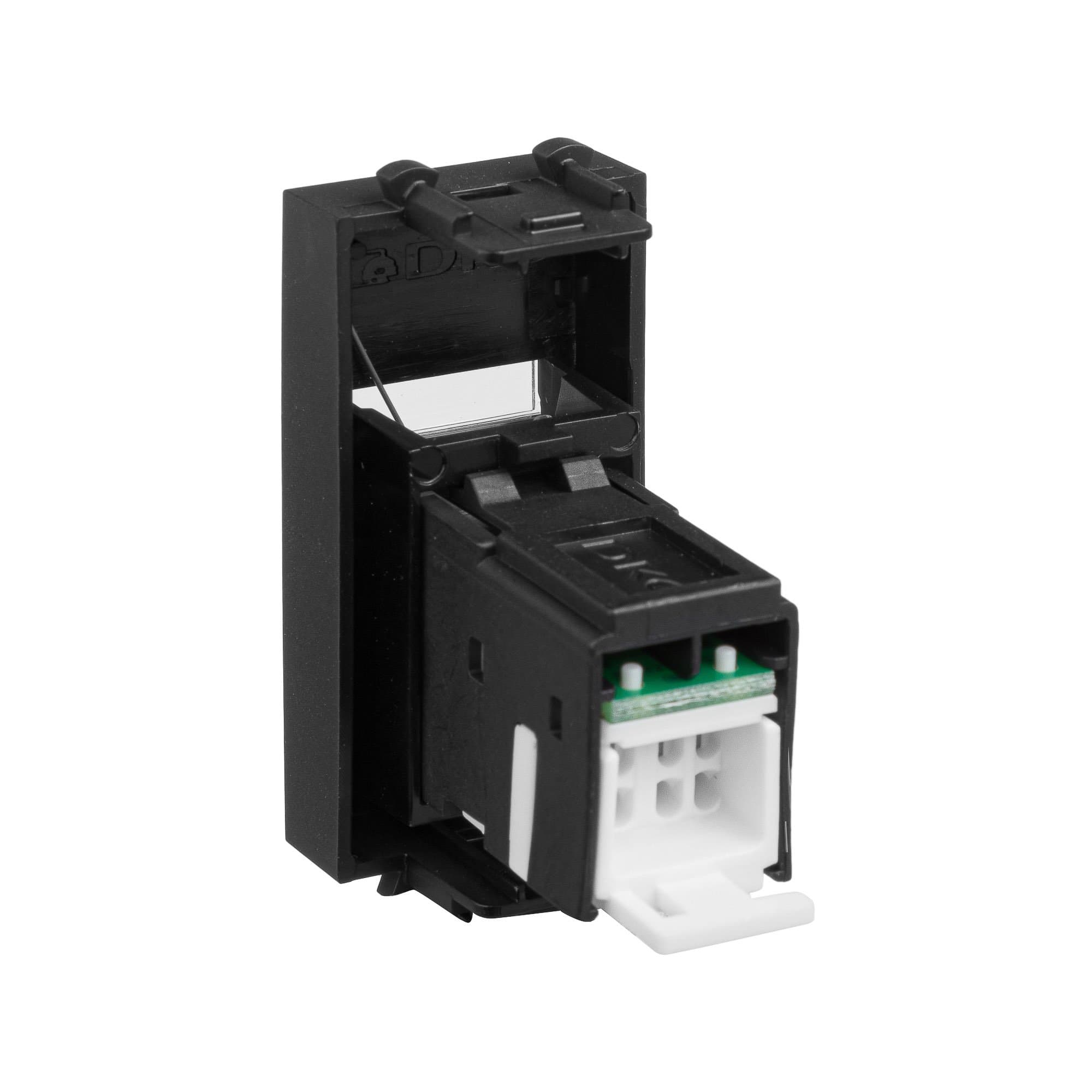 DKC Компьютерная розетка RJ-45 модульная, кат.5е, "Avanti", "Черный матовый", 1 модуль 4412461 — миниатюра 4