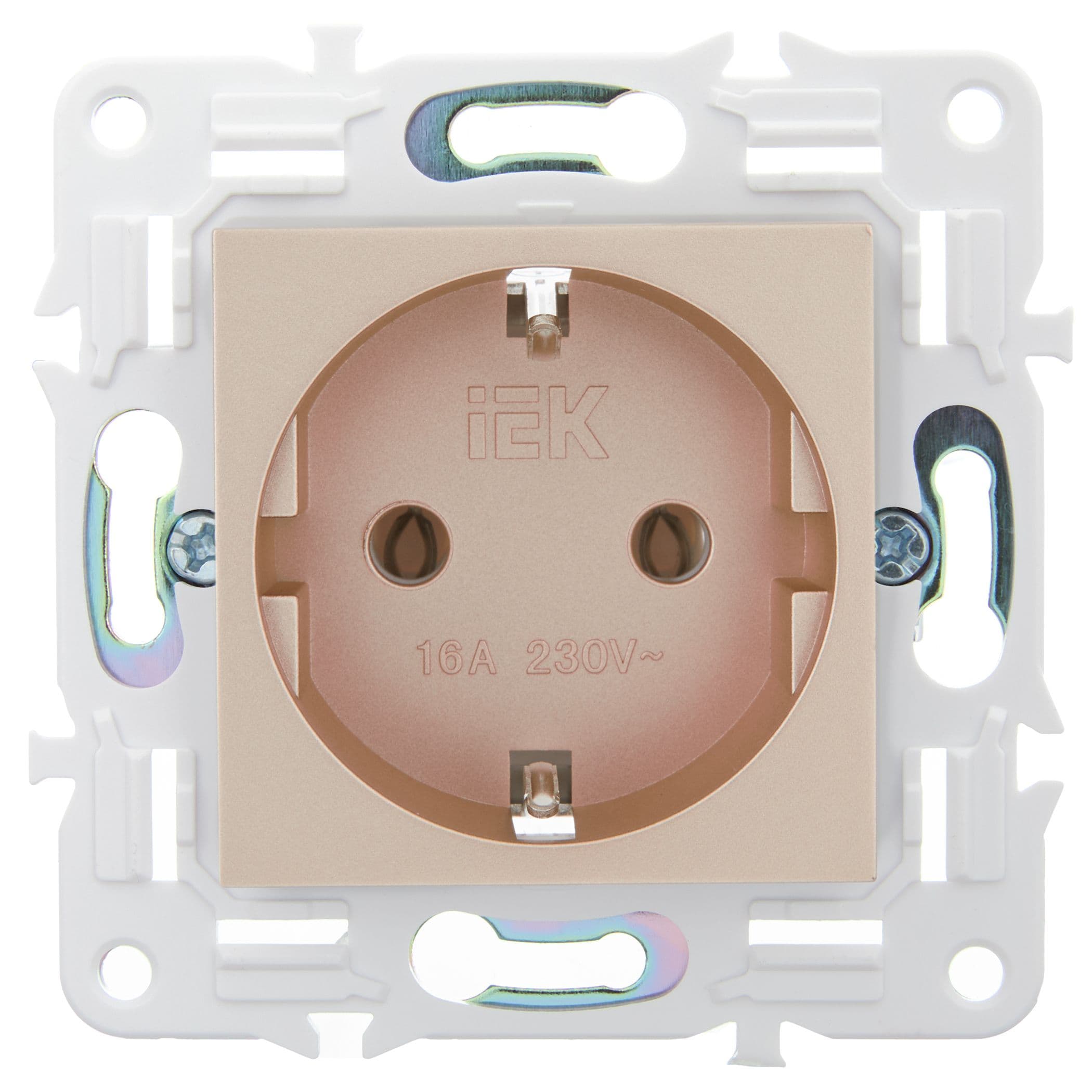 IEK SKANDY Песочный Розетка с/з без защитных шторок 16А SK-R05Sa — миниатюра 2