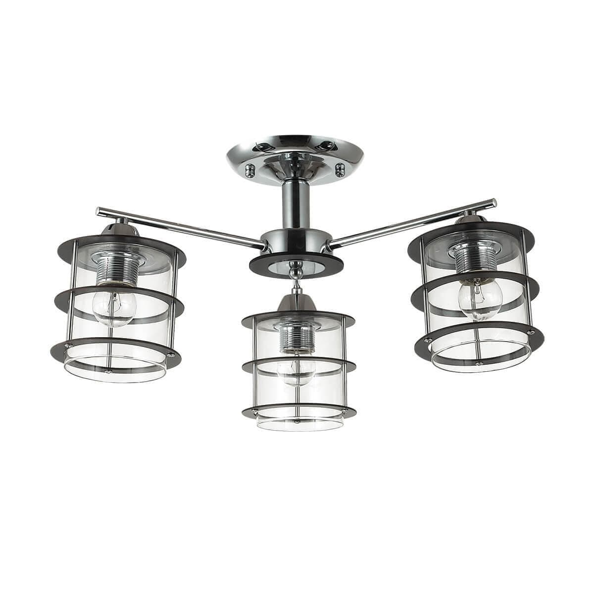 Lumion 3504/3C LN18 215 хром/плафон стекло/дерев.декор на плафоне Люстра потолочная Е27 3*60W 220V ROTONDUM — миниатюра 2