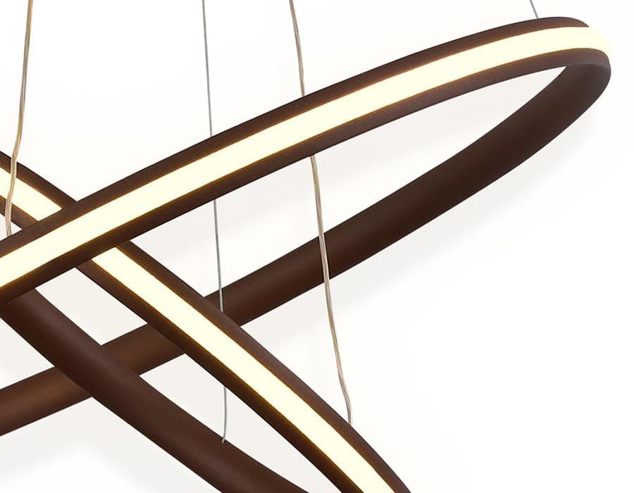 Ambrella Подвесной светодиодный светильник с пультом FL406 CF кофе 84W D600*1100 (ПДУ РАДИО 2.4) — миниатюра 3