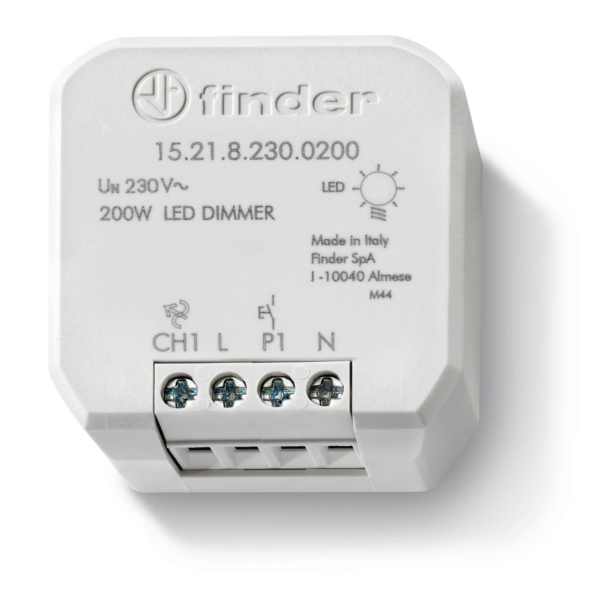 Finder Электронный диммер; LED 200Вт; питание 120В АC; монтаж в коробке; степень защиты IP20 152182300200