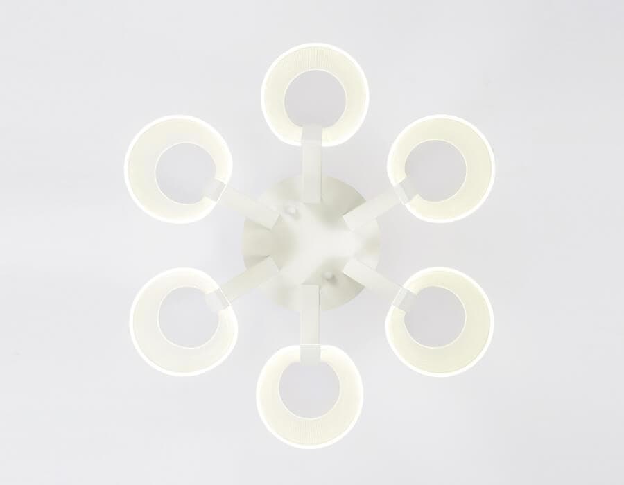 Ambrella Потолочная светодиодная люстра с пультом AK4031/6 WH белый 96W D600*290 (ПДУ РАДИО 2.4) — миниатюра 2