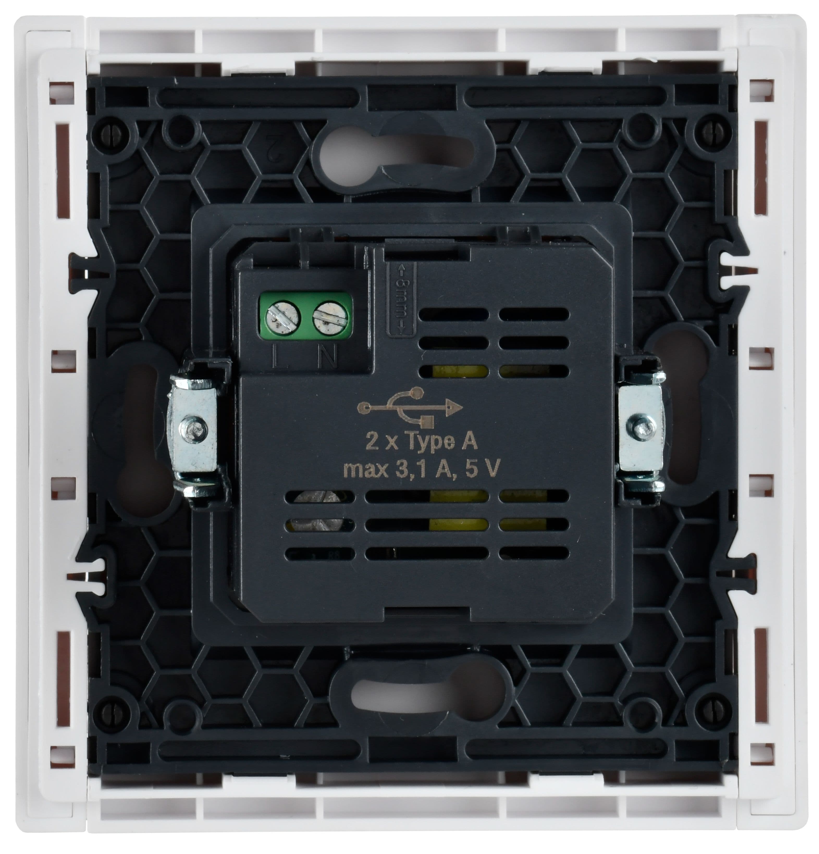 IEK FORTE&PIANO Белый Розетка USB A+A 3,1А FP249 — миниатюра 3