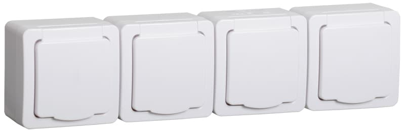 IEK GERMES PLUS РСб24-3-ГПБб роз 4м с з/к о/у IP54 (белый)