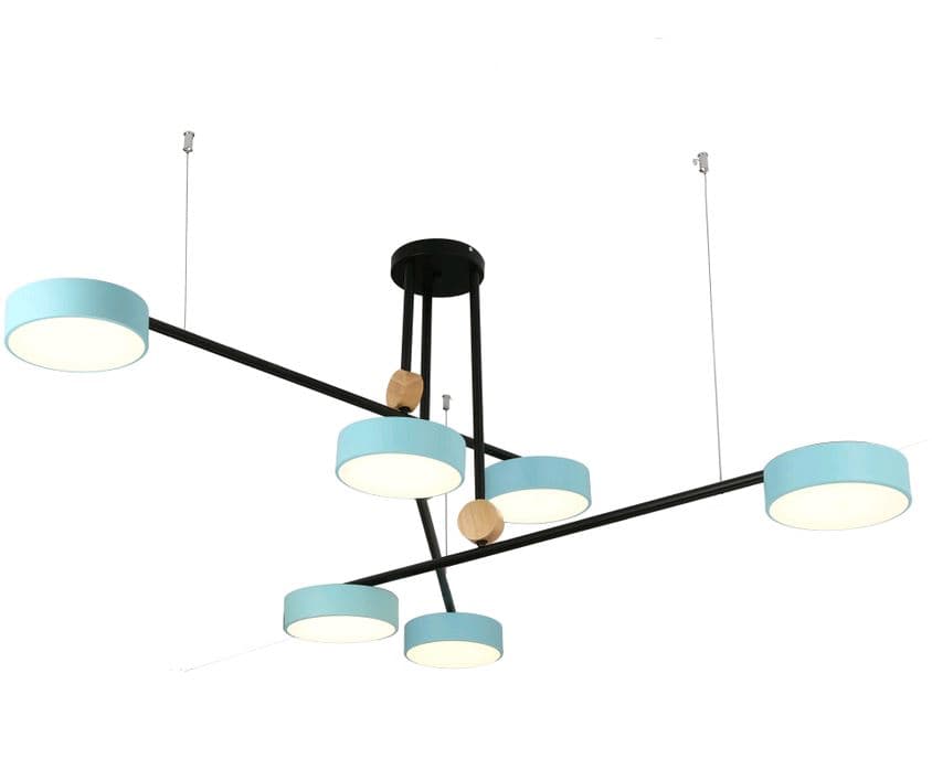 Kink Light 07647-6,05(4000K) Люстра Рапис голубой w150*150 h55 Led 6*16W (4000К)