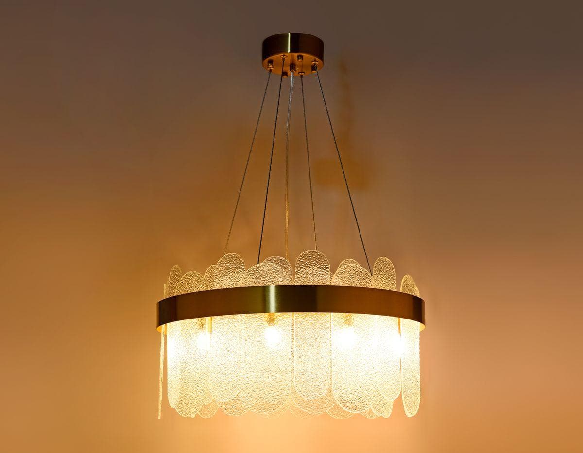 Ambrella Подвесная люстра с хрусталем TR5333/10 GD/FR золото/матовый G9/10 max 40W D500*770 — миниатюра 4