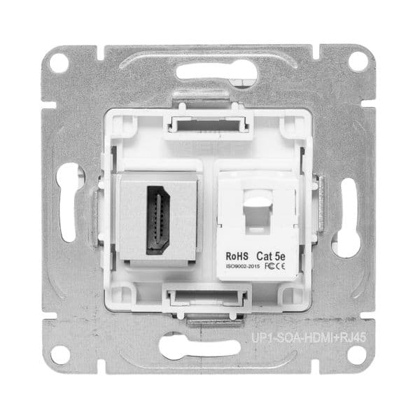 EKF Механизм розетки HDMI+RJ45 (cat5), алюминий Эпика — миниатюра 7