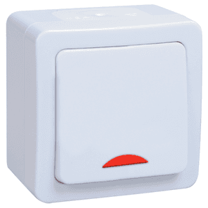 IEK GERMES PLUS ВС20-1-1-ГПБ Выключатель 1кл с инд о/у IP54 (цвет клавиш: белый) — миниатюра 2