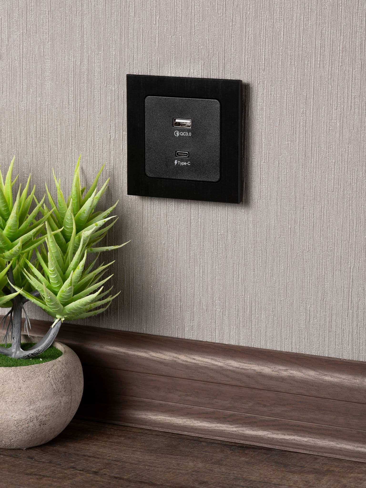 EKF PROxima Стокгольм Черный Розетка с 2USB type A+C — миниатюра 7