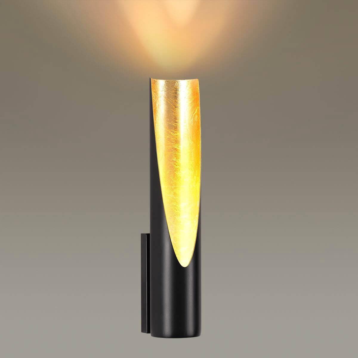 Odeon Light 3816/8WL ODL19 163 черный с золотом/металл Настенный светильник LED 8W 640Лм 3000К 80х60 WHITNEY — миниатюра 4