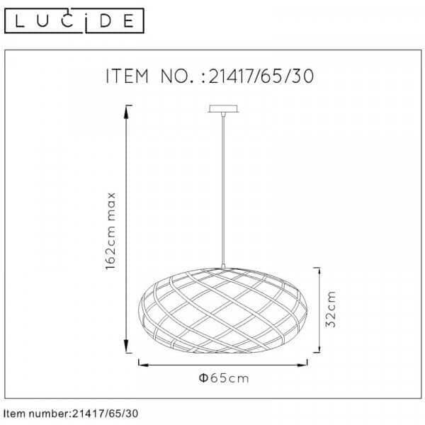 Lucide WOLFRAM Черный Подвесной светильник 21417/65/30 — миниатюра 4
