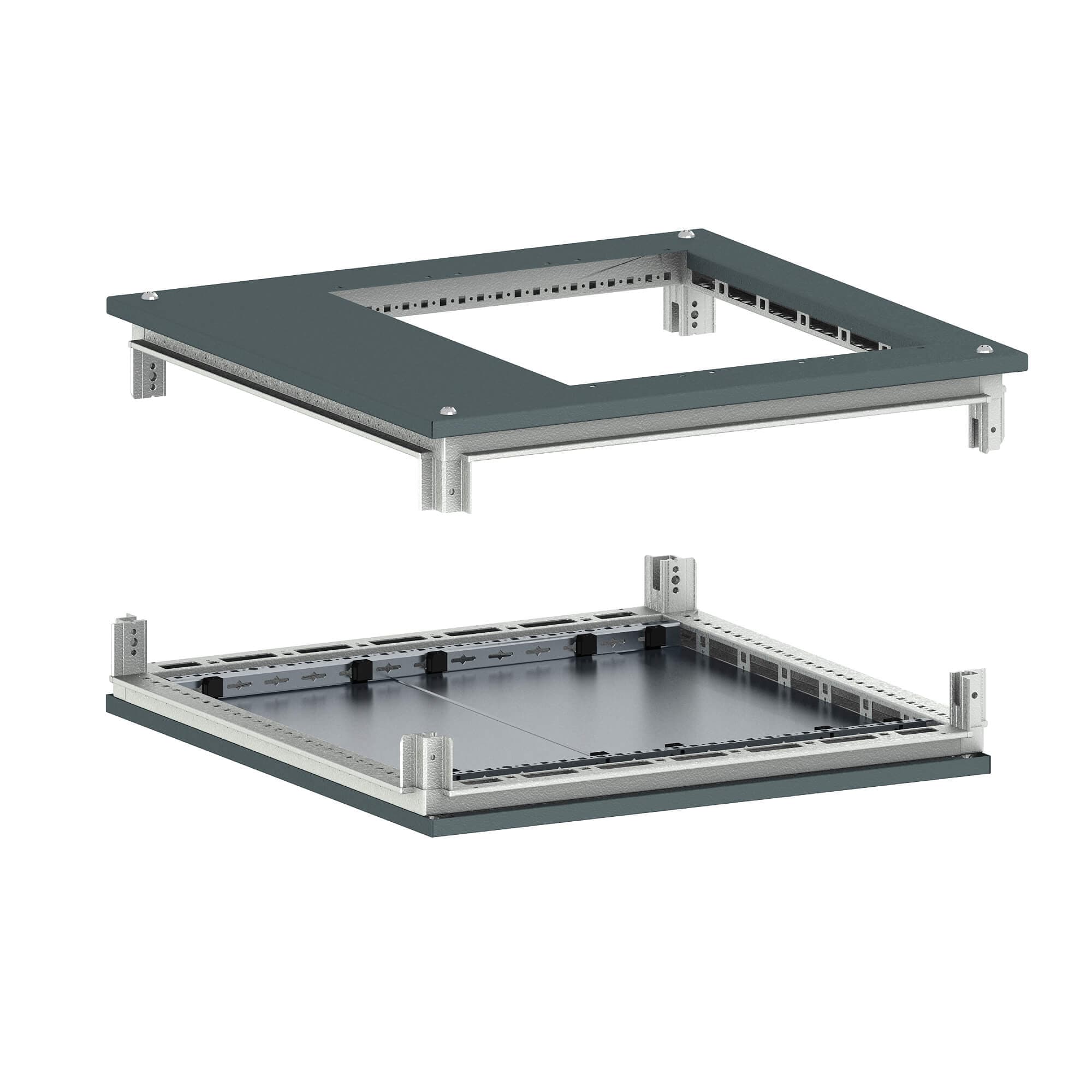 DKC Крыша с фланцем и основание для 19 IT-CQE 600x800, RAL7011