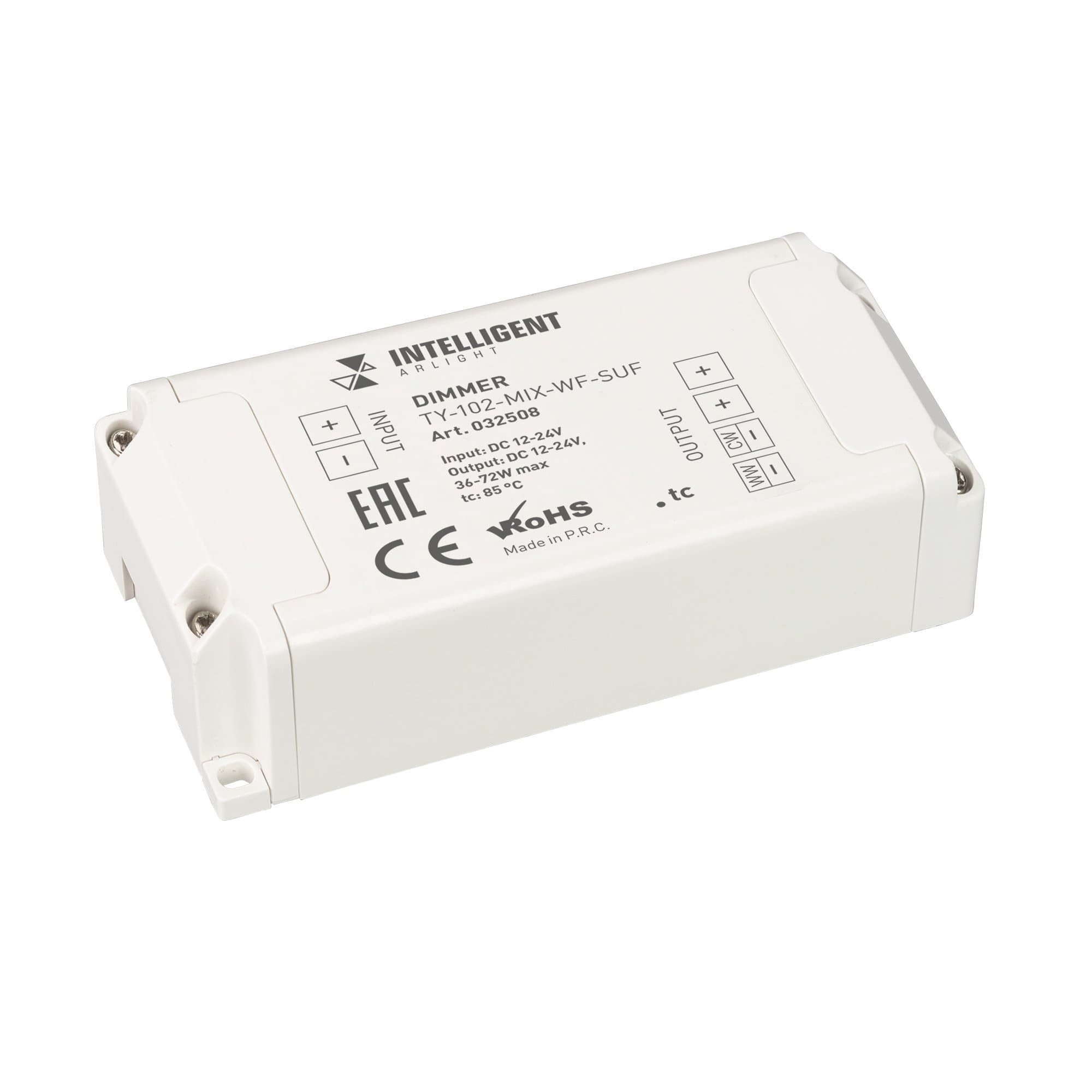 Arlight INTELLIGENT Диммер TY-102-MIX-WF-SUF (12-24V, WI-FI, 433MHz, 2x3A) (INTELLIGENT IP20 Пластик, 3 года) 032508