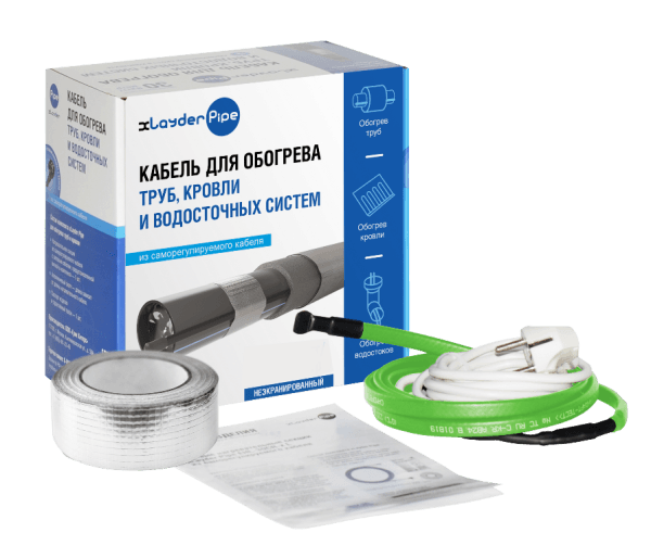 Комплект для обогрева труб без защитного экрана xLayder Pipe EHL, 16 Вт/м2, 6 м
