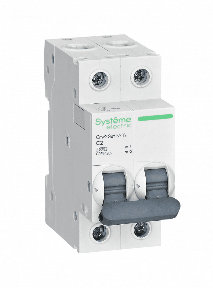 Systeme Electric City9 Set Автоматический выключатель C 2A 2P 4,5kA