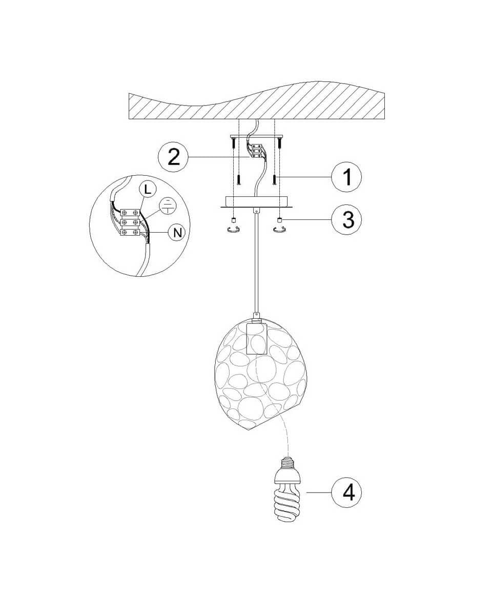 Favourite Gittus Люстра подвесная металл окрашен в белый цвет 1*E27*60W 2011-1P — миниатюра 2