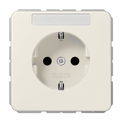 JUNG Штепсельная розетка SCHUKO 16A 250V~ с полем для надписи слоновая кость CD1520NA