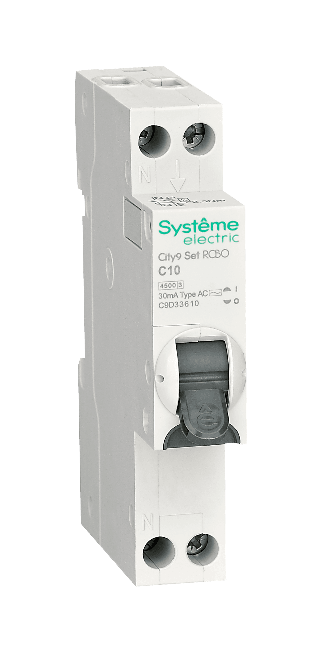 Systeme Electric City9 АВДТ 1П+Н C10 4500A 30мА AC 18мм